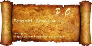 Peszeki Orsolya névjegykártya